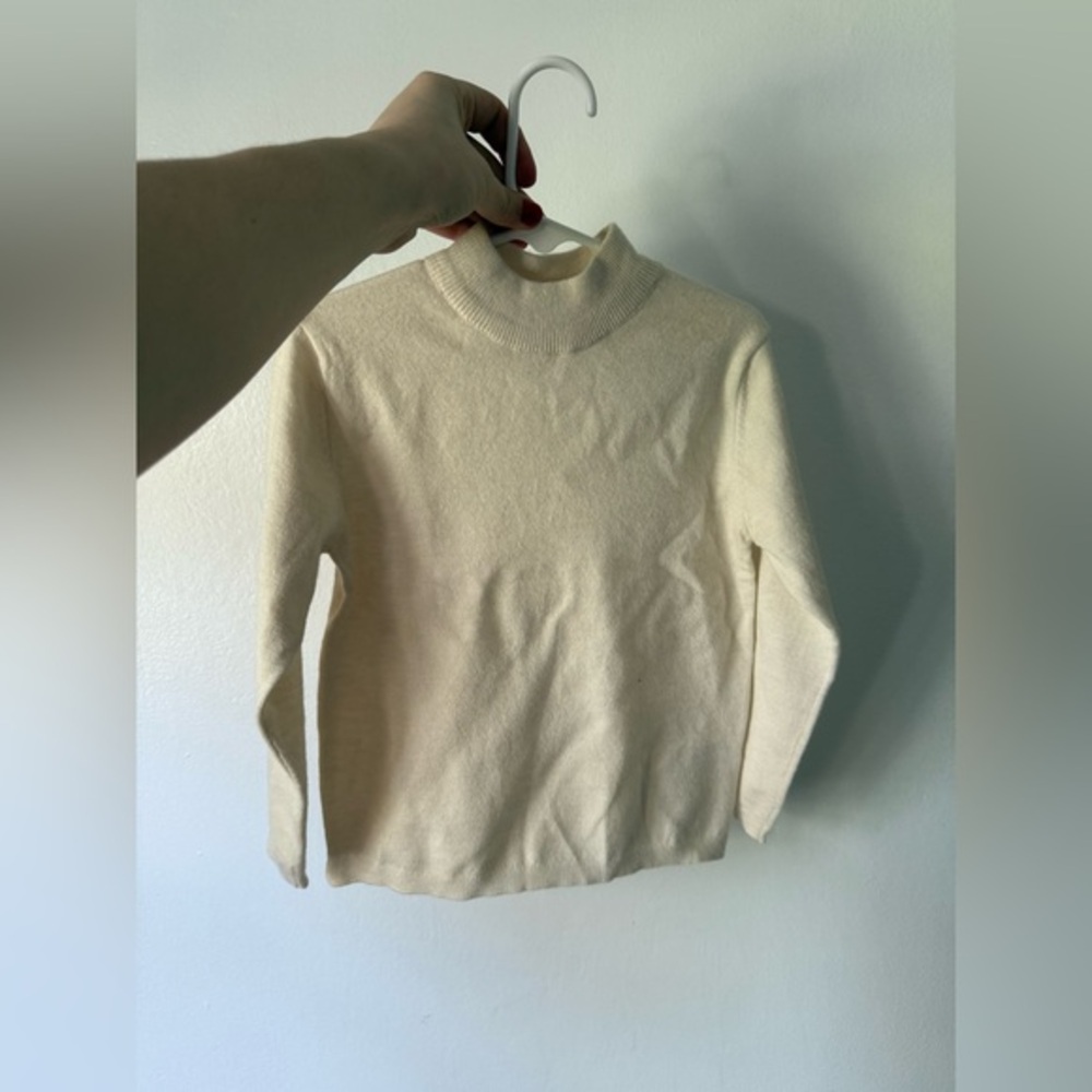 Kids Cream Turtleneck Sweater